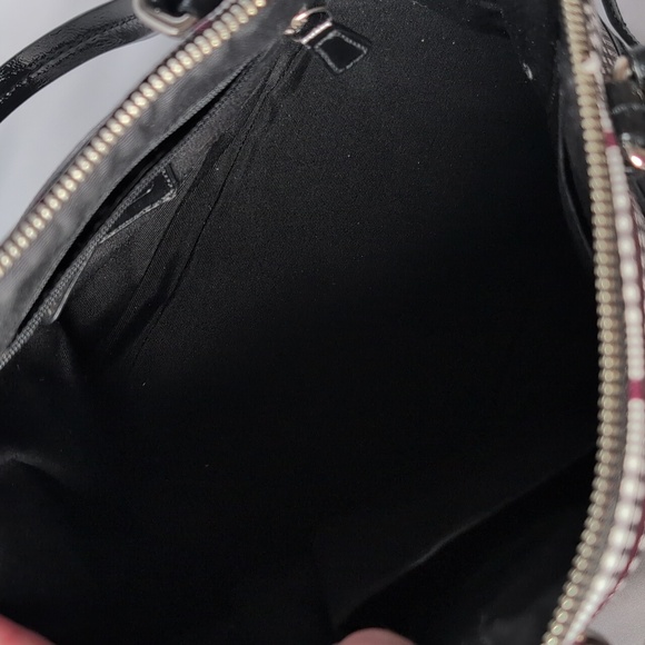 Coach Glen Plaid Coated Canvas Peyton Cora Dome Satchel - Picture 8 of 13